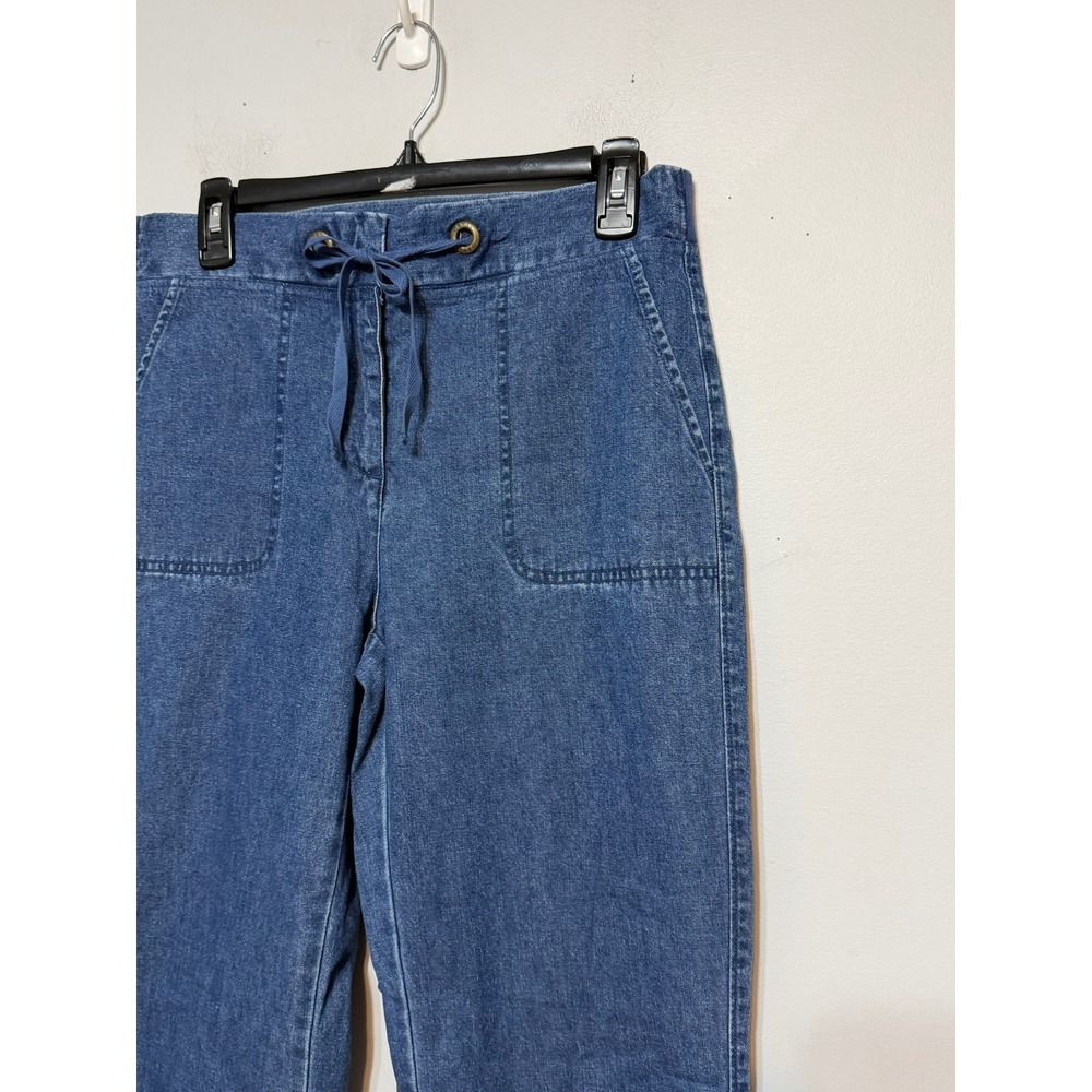 Orvis Coastal Grandma Drawstring Denim Pants Women Size 4 Cabincore Gorpcore - Picture 3 of 7